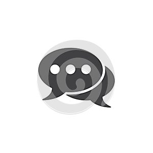 Comments icon , speech bubbles solid logo illustration, ch