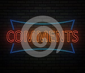 Comments neon concept.