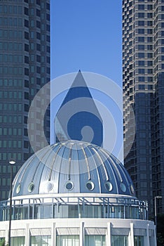 Commerce Dome with Fountain Place in background, Dallas, TX