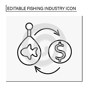 Commerce fishing line icon