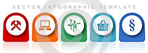 Commerce icon set, flat design miscellaneous colorful icons such as mining, laptop, wind turbine, shop basket and law for