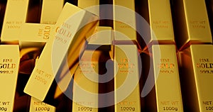 Commerce investment in pure gold bars ingot, the weight of 1000 grams.