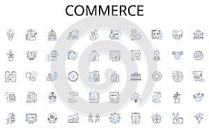 Commerce line icons collection. Growth, Profit, Success, Expansion, Efficiency, Innovation, Sustainability vector and