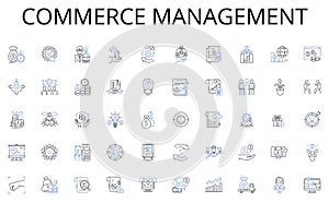 Commerce management line icons collection. Traffic, Mass transit, Bicycle, Carpooling, Congestion, Subway, Ferry vector