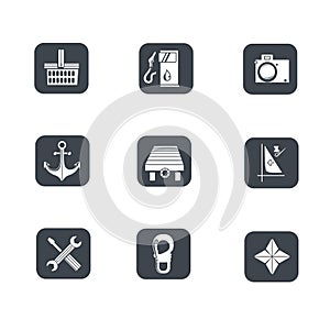 Commerce navigation and travel map icons collection