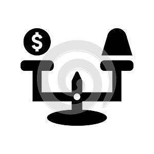 Commerce, speculation, financial icon. Black vector graphics