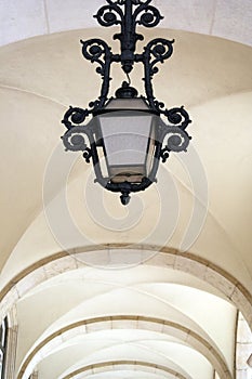 Commerce square arcade, Lisbon, Portugal