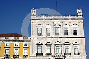 Commerce square buildings, Lisbon, Portugal