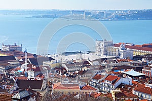 Commerce Square of Lisbon aerial view