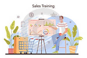 Commercial activity. Sales stimulation for comercial profit. Training photo