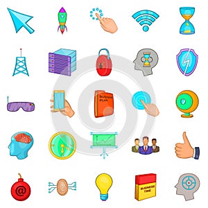 Commercial advertising icons set, cartoon style