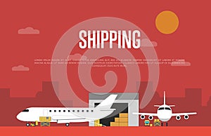 Commercial air shipping service banner