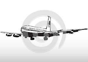 Commercial airliner in flight