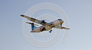 Commercial airliner in flight