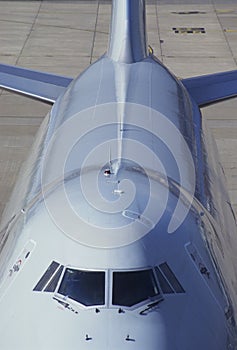 Commercial Airplane on tarmac at airport