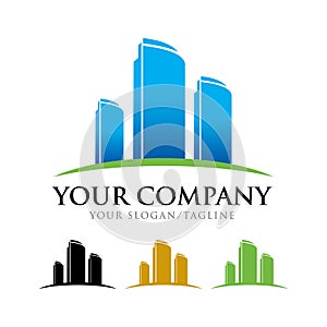 Commercial Apartment Building Company Symbol Logo Design