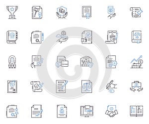 Commercial arena line icons collection. Commerce, Transaction, Business, Exchange, Market, Trading, Retail vector and