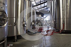 Commercial Brewery Fermenters with Hoses