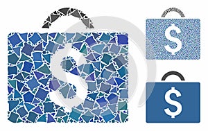Commercial briefcase Mosaic Icon of Rugged Elements