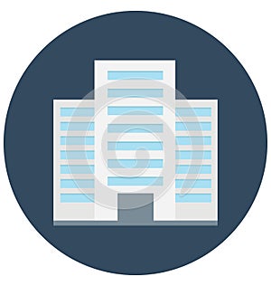 Commercial Building Color Vector icon which can be easily modified or edit