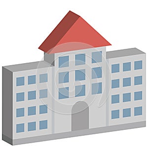 Commercial Building Isolated Isometric Vector icon which can easily modify or edit