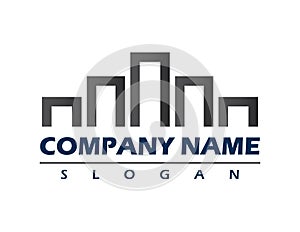 Commercial building  logo on white background