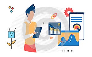 Commercial business performance success and company progress chart