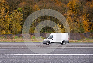 Commercial cargo and small business mini van going on the road w