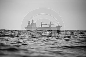 Commercial container ship