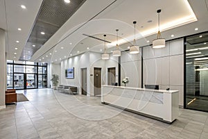 Commercial corporate office interior 3D rendering photo