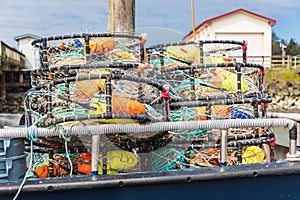 Commercial crab traps in Coos Bay, Oregon
