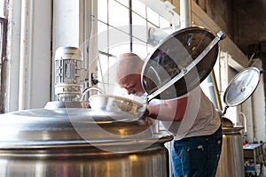 Commercial Craft Beer Making at Brewery