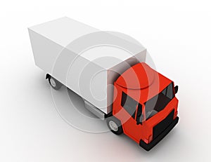 Commercial Delivery. Cargo Truck concept . 3d rendered illustration