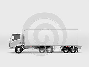 Commercial Delivery Cargo Truck isolated on white