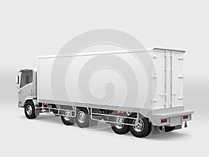 Commercial Delivery Cargo Truck isolated on white