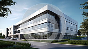 commercial facility, modern R an D building