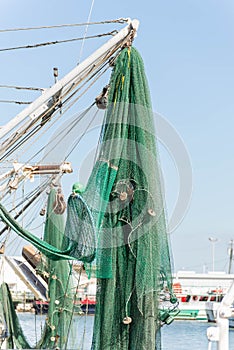 Commercial fishing boats at the ocean marina docks