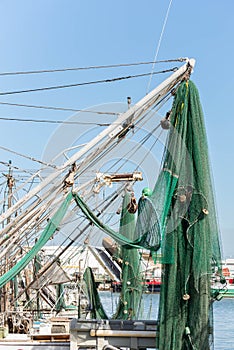 Commercial fishing boats at the ocean marina docks
