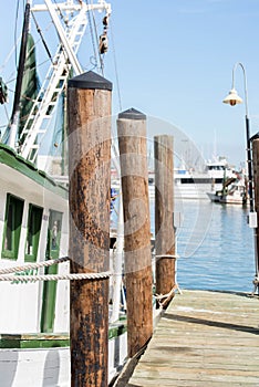 Commercial fishing boats at the ocean marina docks