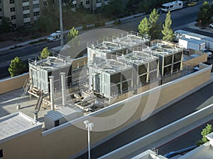 Commercial Hotel air conditioners on roof top