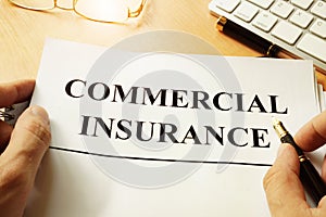 Commercial insurance form.