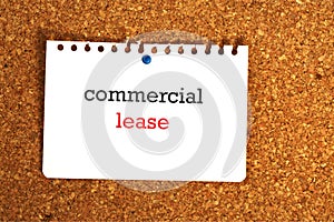 Commercial lease on white paper