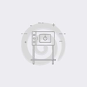 Commercial oven line icon isolated