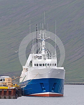 Commercial pelagic fishing vessel fishing in Icelandic waters