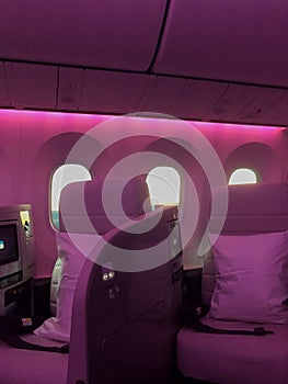 Commercial plane business class interior