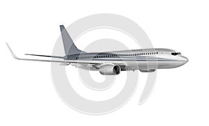 Commercial plane on white background