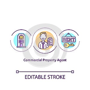 Commercial property agent concept icon