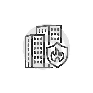 Commercial property insurance line icon