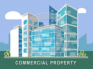 Commercial Real Estate City Block Represents Property Leasing Or Realestate Investment - 3d Illustration photo