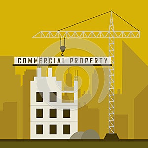 Commercial Real Estate Construction Represents Property Leasing Or Realestate Investment - 3d Illustration